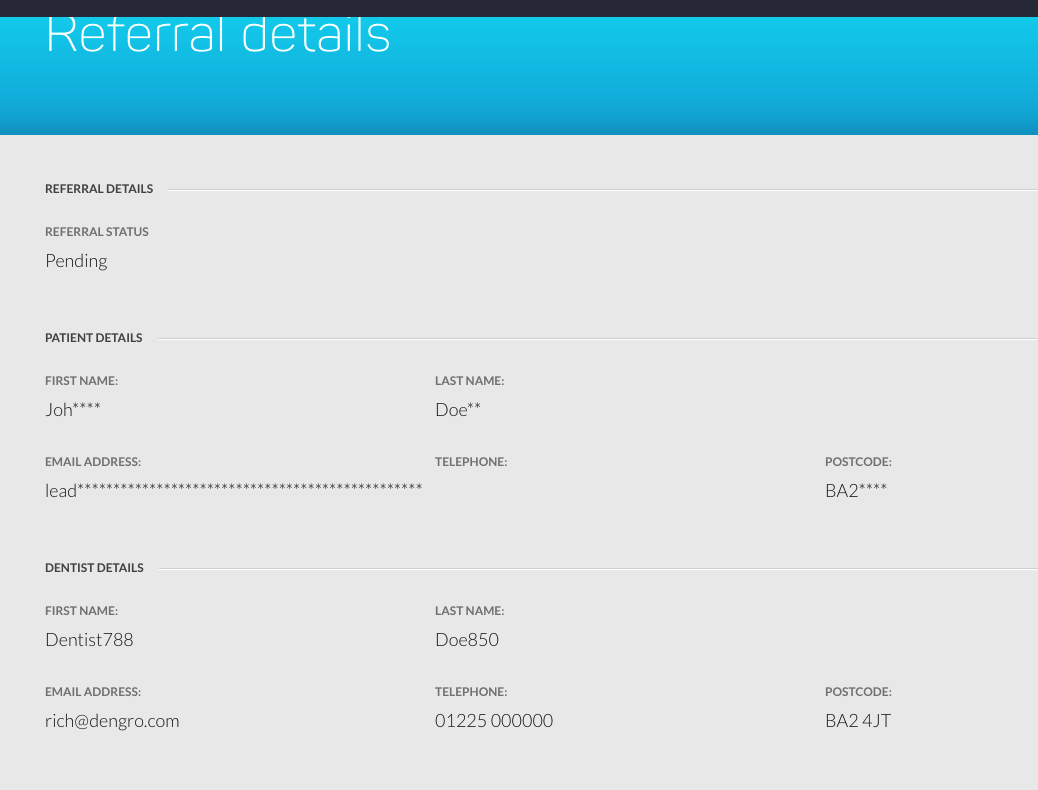 Referral screen DenGro